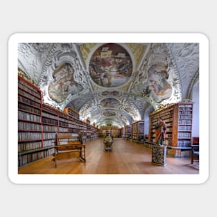 Library of Strahov Monastery in Prague, Czech Republic Sticker